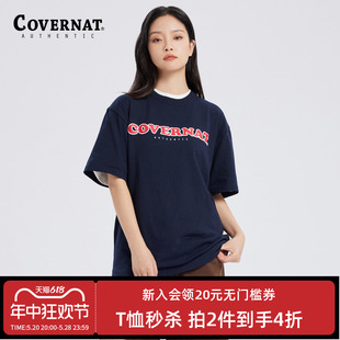 新品 字母印花宽松上衣情侣款 T恤男女同款 Covernat短袖