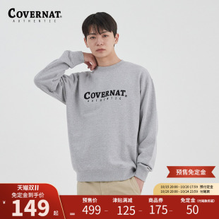 Covernat韩国潮牌套头卫衣字母LOGO刺绣休闲圆领上衣男女情侣同款