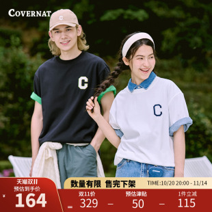 2025夏季 短袖 新 男女情侣同款 COVERNAT韩国潮流T恤刺绣C标简约时尚