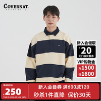 Covernat潮牌穿搭polo领卫衣情侣款春新品条纹休闲上衣CO2203CR09