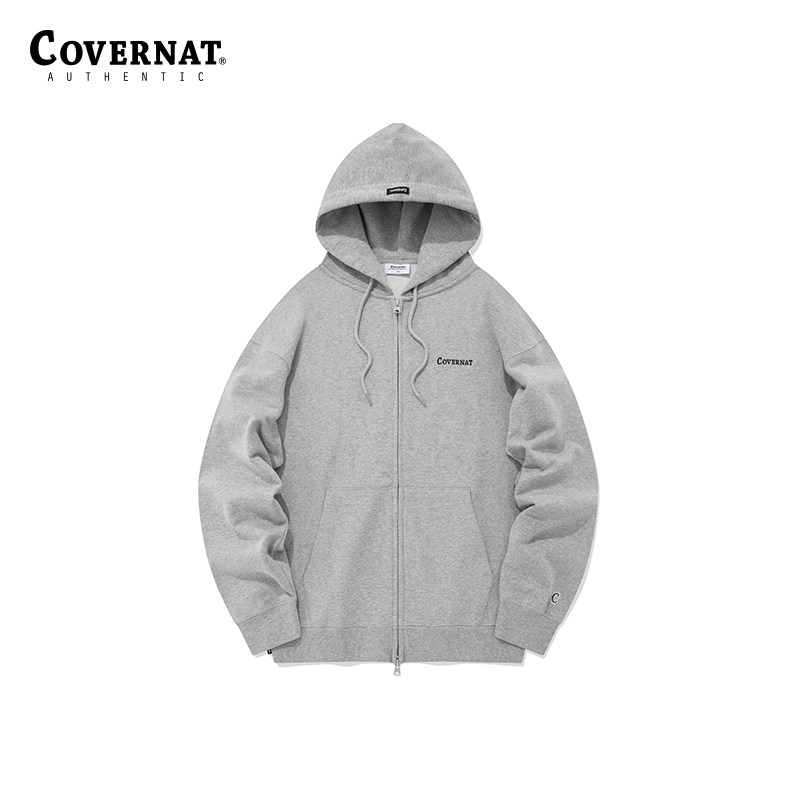 Covernat拉链外套春季新品男女C标字母上衣连帽拉链卫衣夹克
