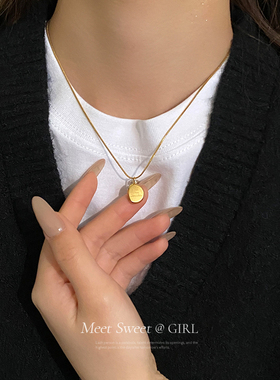 金色钛钢项链高级感轻奢小众百搭毛衣链女款2025新款爆款颈链配饰