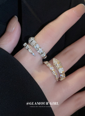 蛇形戒指女小众设计高级感开口食指戒时尚个性指环冷淡风手饰配饰