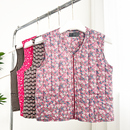 冬季 中青年拉链保暖坎肩 马甲女弹力夹棉显瘦内搭花背心牛奶丝短款