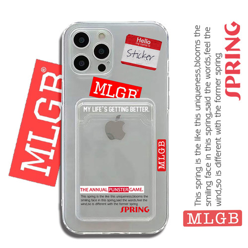 MLGB适用苹果13手机壳7p卡套iphone14ProMax透明壳11防摔12插卡Xr