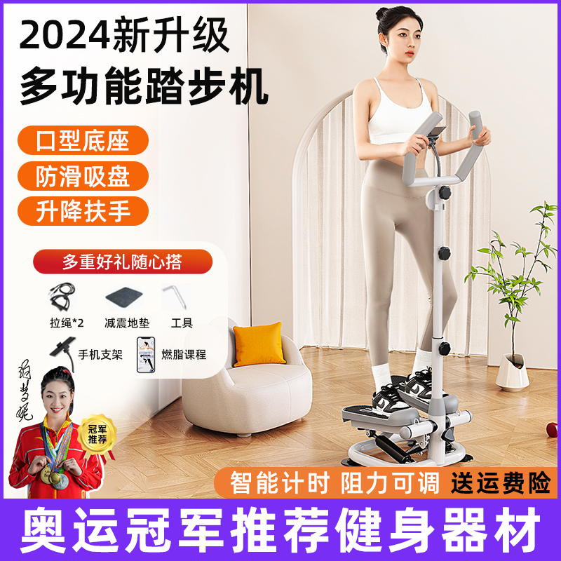 扶手踏步机女家用减肥神器静音瘦腿原地登山脚踏室内运动健身器材