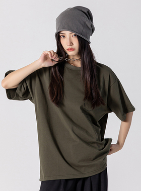 FALLIN ROSE 32支220克宽松纯棉SLOGAN款圆领短袖T恤女潮牌情侣装