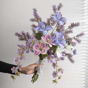 法式仿真花束客厅插花花瓶轻奢高端电视柜酒柜摆设装饰品摆件新年