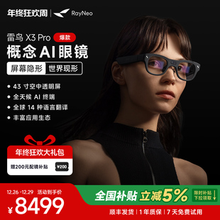 Pro 雷鸟RayNeo 概念AI眼镜真无线双目全彩显示光波导AR眼镜翻译眼镜便携XR眼镜 限时首降500元