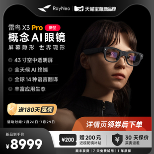 雷鳥RayNeo 概念AI眼鏡真無線雙目全彩顯示光波導AR眼鏡翻譯眼鏡便攜XR眼鏡 首發(fā) 少量現(xiàn)貨 Pro 新品