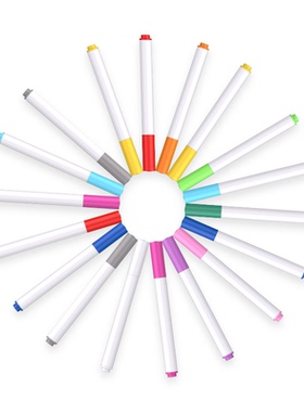 儿童白板笔彩色白班笔专用白色水性可擦拭记号笔宝宝小号成膜黑色红色细头可擦笔水洗写字板笔无毒易擦白板笔