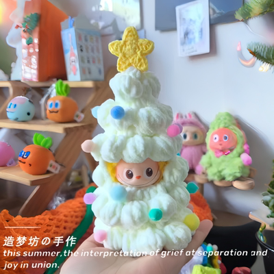 labubu拉布布娃衣四代搪胶玩偶挂件心底密码衣服圣诞树套装配饰