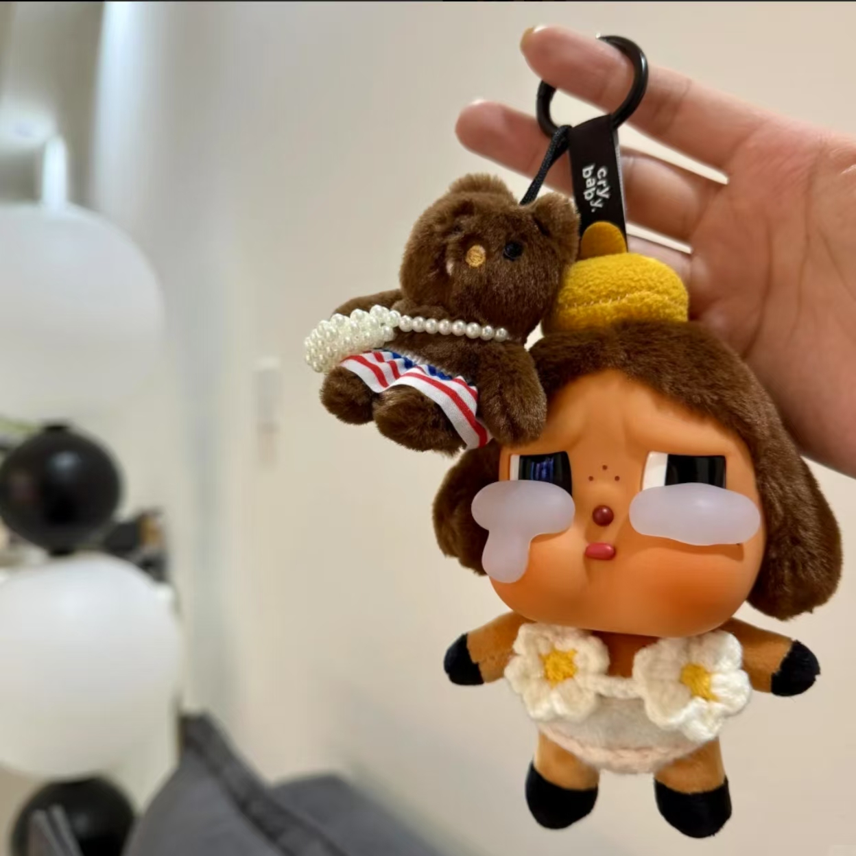 泡泡玛特crybaby哭娃衣服眼泪工厂搪胶娃衣蜜蜂哭哭比基尼头套