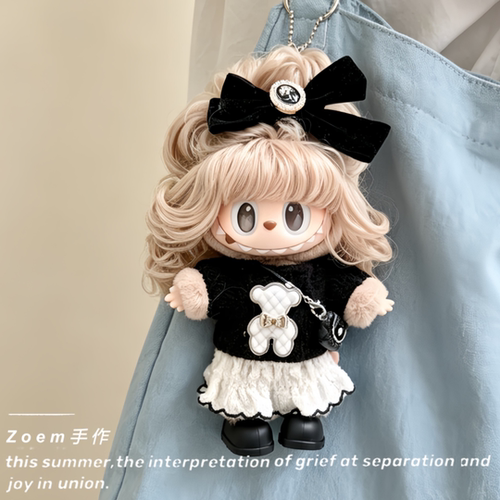 拉布布复古理发店系列娃衣浅蓝序曲labubu燕麦温差衣服全套装服装