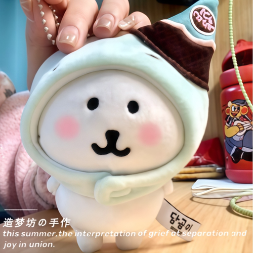 自嘲熊13cm10衣服眼镜头套chiikawa配饰娃衣帽子服装毛绒挂件玩偶