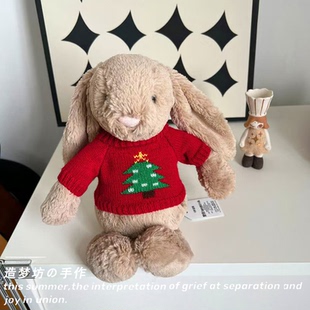 适用于jellycat邦尼兔衣服31cm36新年娃衣圣诞配饰毛绒毛衣连衣裙