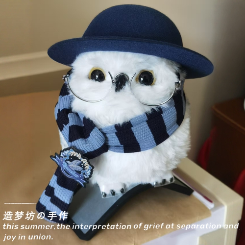 环球影城猫头鹰娃衣站肩海德薇玩偶衣服新年眼镜配饰公仔围巾帽子