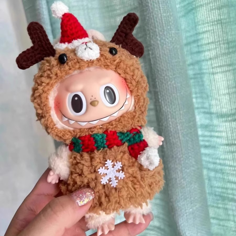 泡泡玛特小鹿衣一二三代v2马卡龙坐坐派对拉布布娃衣套装醒狮服饰