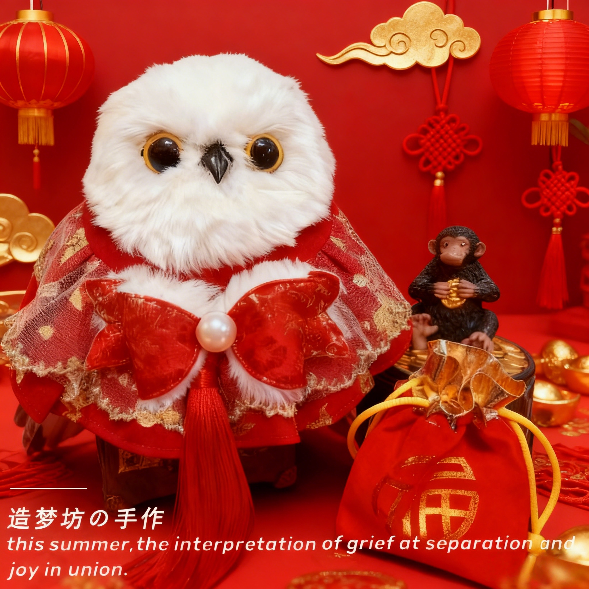 哈利波特新春海德薇配饰眼镜环球影城衣服猫头鹰娃衣帽子信使公仔