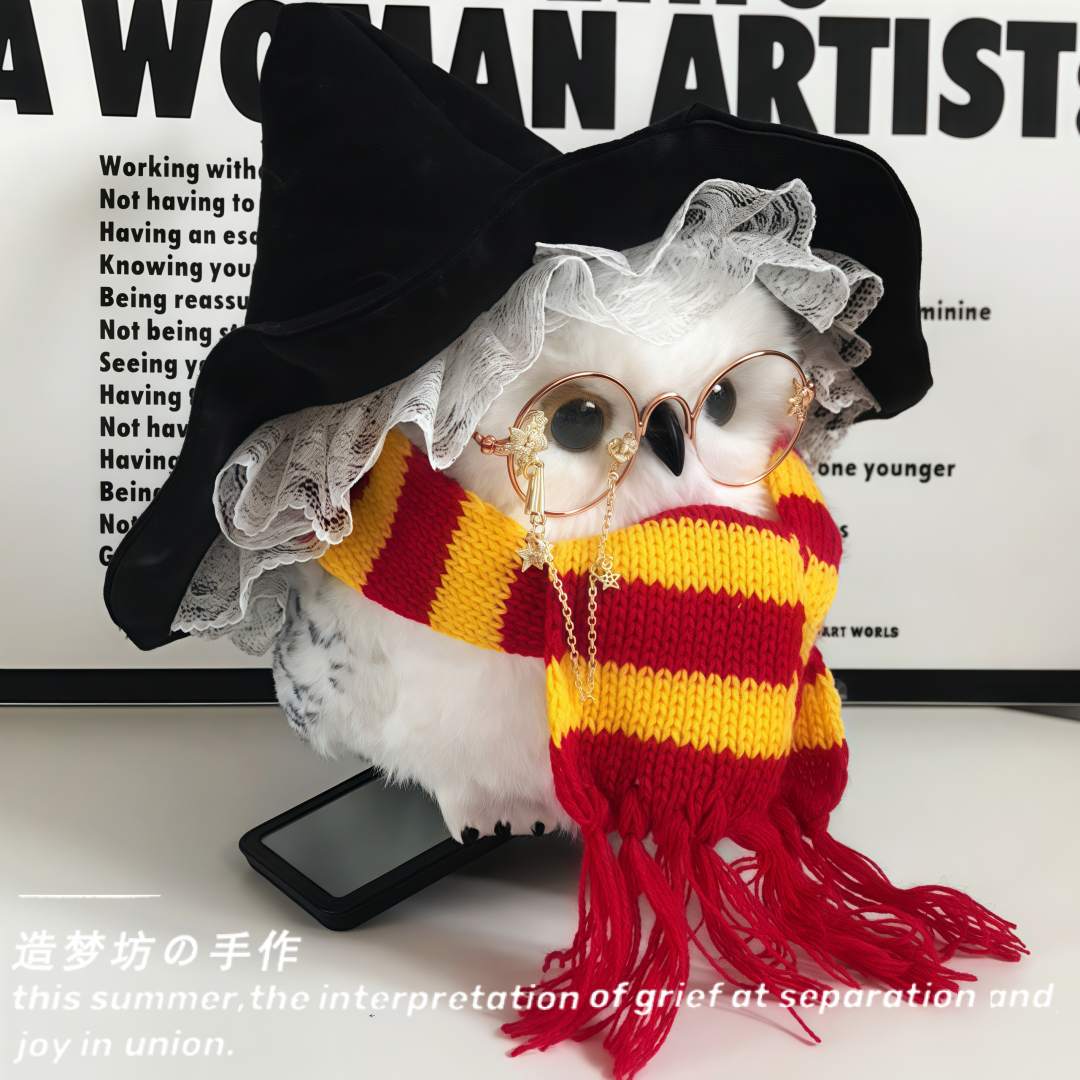 哈利波特周边海德薇围巾配饰眼镜环球影城猫头鹰娃衣服帽子雪信使