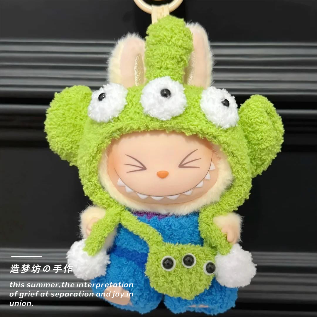 泡泡玛特v2拉布布排队坐坐派对搪胶二代衣服套装坐姿甜丝丝娃衣