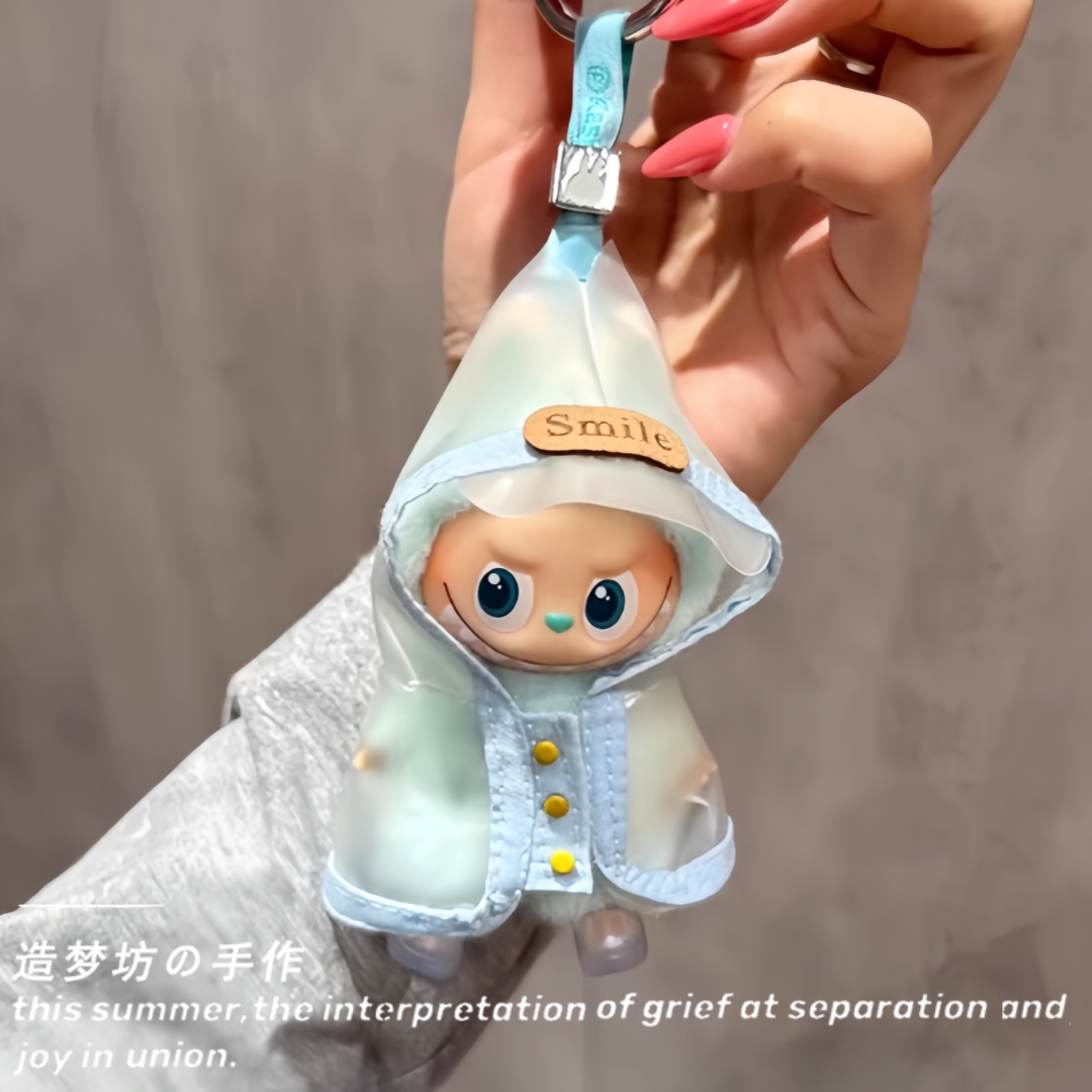 适用labubu雨衣拉布布mini娃衣4代外套4.0玩偶小公仔挂件衣服配饰图片