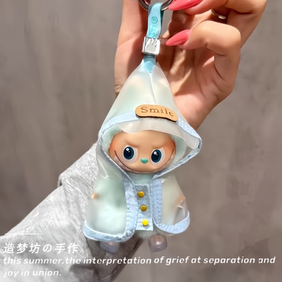 拉布布雨衣labubu4代mini娃衣外套4.0玩偶公仔小公仔挂件衣服配饰