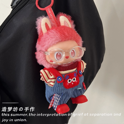 labubu多巴胺夏日忠诚娃衣爱第三代马卡龙拉布布衣服前方高能套装