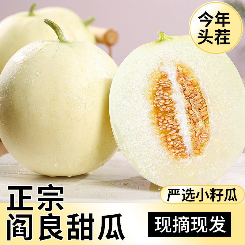 陕西阎良甜瓜10新鲜水果当季整箱包邮蜜瓜脆小籽白蜜哈香瓜羊角斤