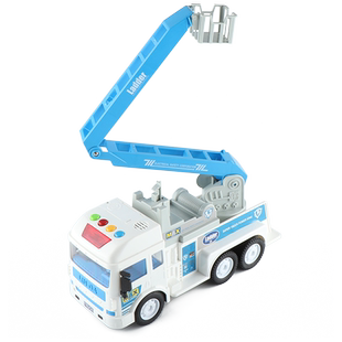 大号林达音乐登高车高空作业车维修救援升高车工程车模型儿童玩具