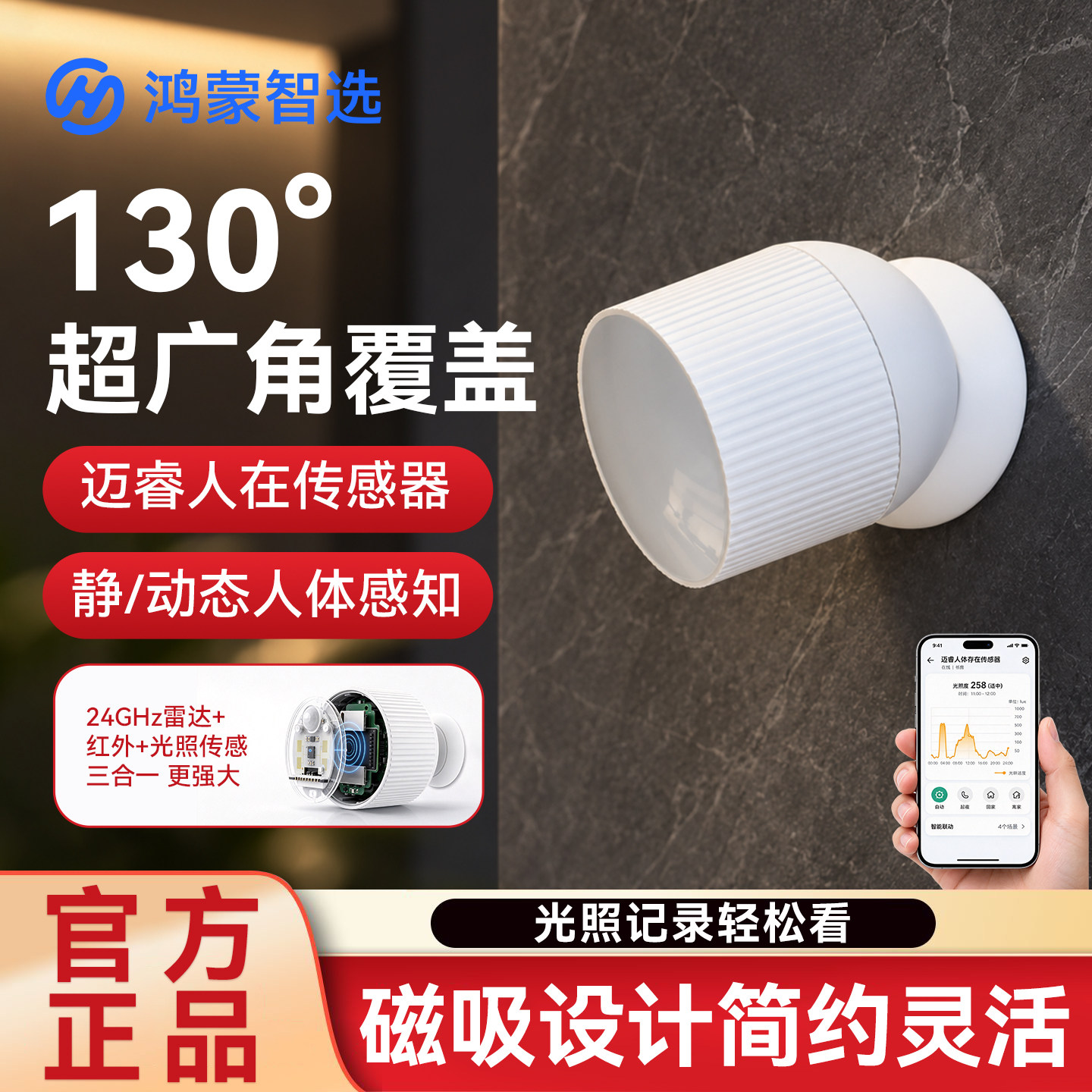 迈睿人体存在传感器人体存在监测智能家居联动移动静态侦测感应器