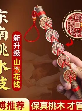 点砂山花钱野生东南桃木枝床头宝宝手工棍棒编织品家居中式摆件