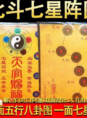北斗七星阵图加强五帝钱压门槛铜钱厨房家居厕所门对门中式摆件