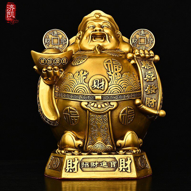济凯纯黄铜财帛星君摆件 家居玄关工艺品 办公桌书房摆件送礼好品,家居饰品,桌面摆件,淘宝优惠券,粉丝福利购,淘宝优惠卷