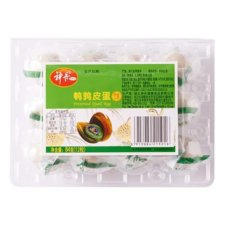 神丹鹌鹑皮蛋12枚*4盒装无铅溏心松花蛋湖北特产小鹌鹑皮蛋变蛋
