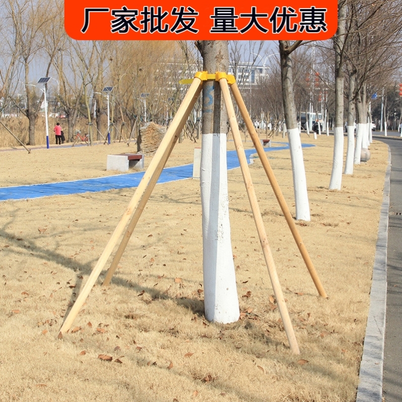 树木支撑固定器大树支撑杆木棍防风三角脚架园林绿化用品套杯支架