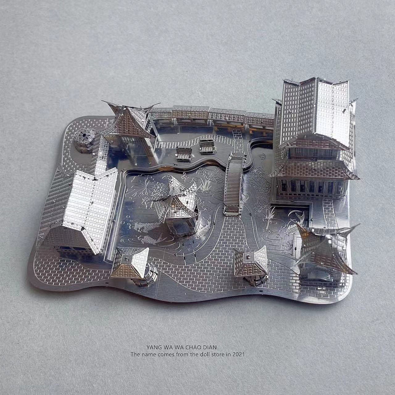 꽃 재배자들이 함께 퍼즐을 맞춰보세요  금속 소주 정원 조립 3D 스테인리스 입체 스테인리스 퍼즐