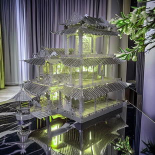 天音阁金属拼装 天外弦音 模型成人高难度手工制作3D立体拼图玩具