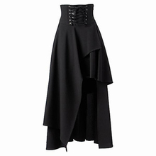 Solid Color Irregular Waist Tie Long Skirt纯色不规则收腰长裙