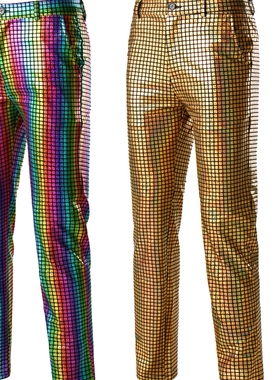 Gilded casual men's slim trousers 烫金休闲男百搭简约修身长裤