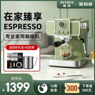 浓缩咖啡机家用小型全半自 PE3690柏翠PE3690复古意式 柏翠 Petrus