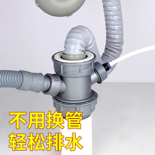 潜水艇厨房下水管三通净水机小厨宝洗碗机排水管接头二合一三头通