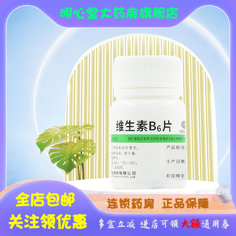 维福佳 维生素B6片 10mg*100片/瓶 OTC药品/国际医药 维矿物质 原图主图