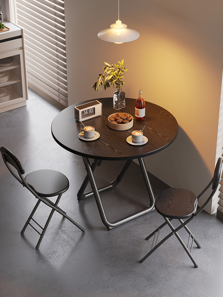 折叠式桌子餐桌家用小公寓简易圆桌茶几饭桌方桌户外摊桌椅组合