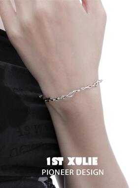 纯银手链素链原创小众设计冷淡风高级感百搭手环不掉色女