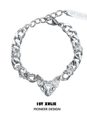 窥视猫界/原创小众设计手链冷淡风高级Y2K甜酷暗黑喵星人男女手环