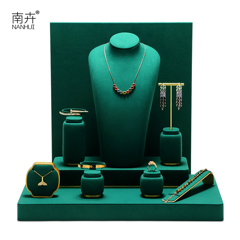 南卉首饰展示架托橱窗珠宝陈列道具直播背板戒指项链耳环收纳摆件 - 实物图