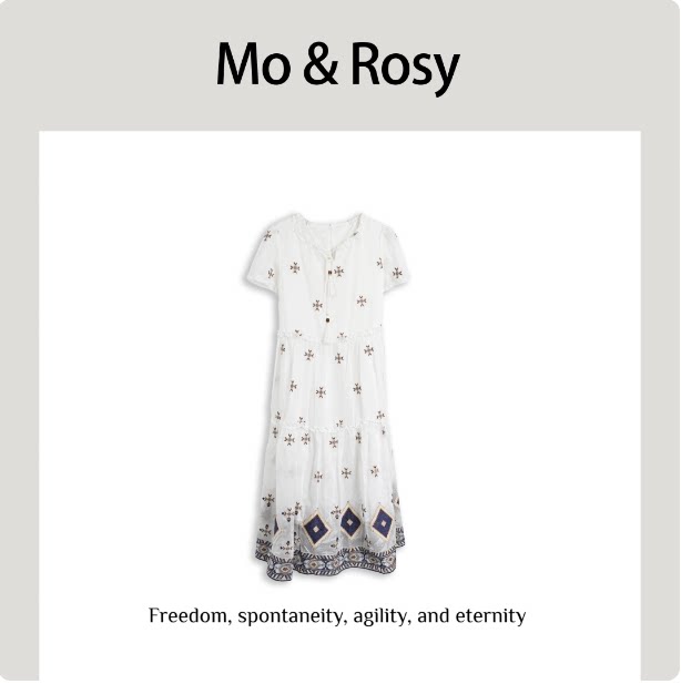 MO&ROSY【深蓝刻度】个性刺绣绑带连衣裙MR327C045