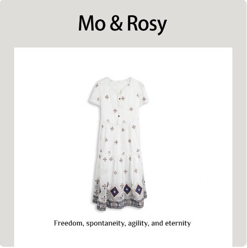 MO&ROSY【深蓝刻度】个性刺绣绑带连衣裙MR327C045