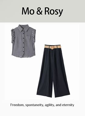 MO&ROSY【初恋情节】 格子泡泡袖气质套装MR417X061